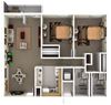 2Bed floorplan with balcony 2Bed floorplan with balcony